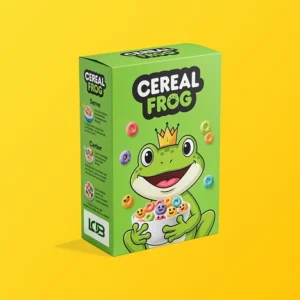 cereal with frog on box