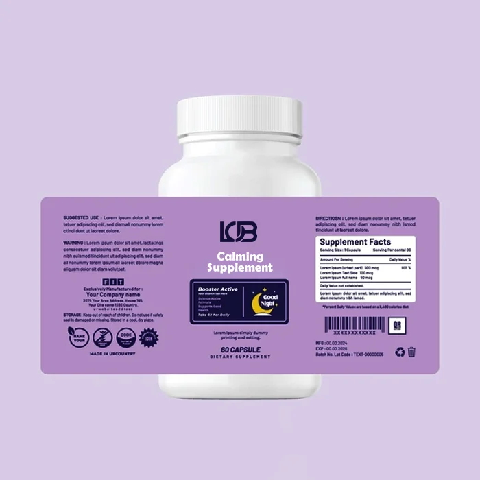 Calming Supplement Labels