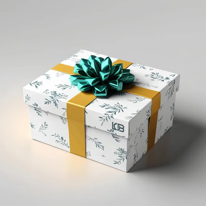 custom birthday box with ribbon