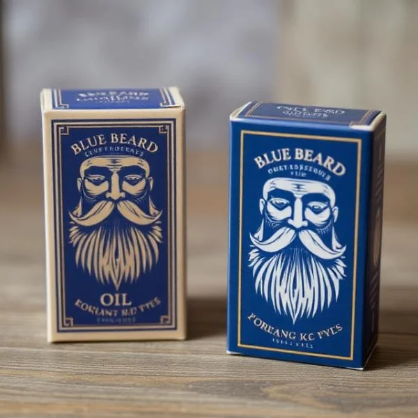 Custom Printed Blue Beard Oil Boxes