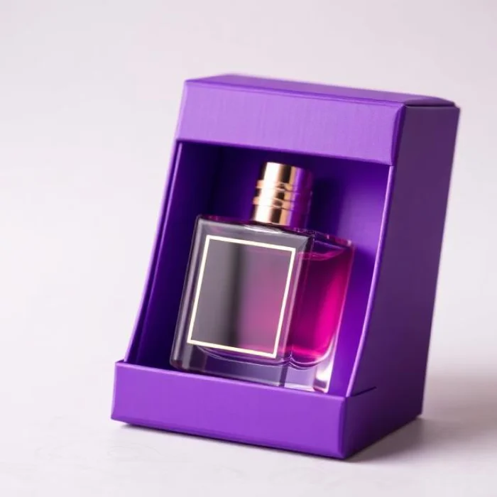 Perfume in Purple Box With logo