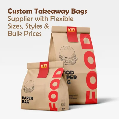 Custom Takeaway Bags Supplier with Flexible Sizes, Styles & Bulk Prices