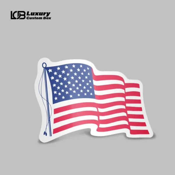 Premium USA Flag Stickers for Marketing & Events - Luxury Custom Box