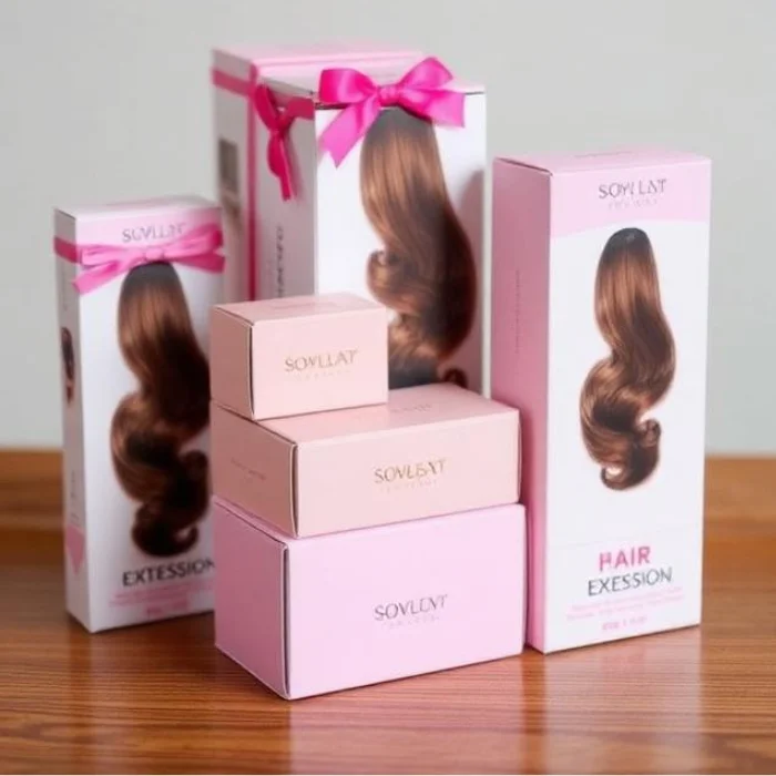 Personalized Kraft Hair Extension Boxes